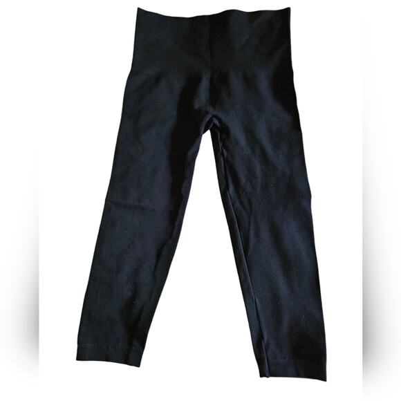 Spanx Look At Me Now Leggings XL Tall Black High Waist Cropped Yoga Shaping Gym - Picture 2 of 8